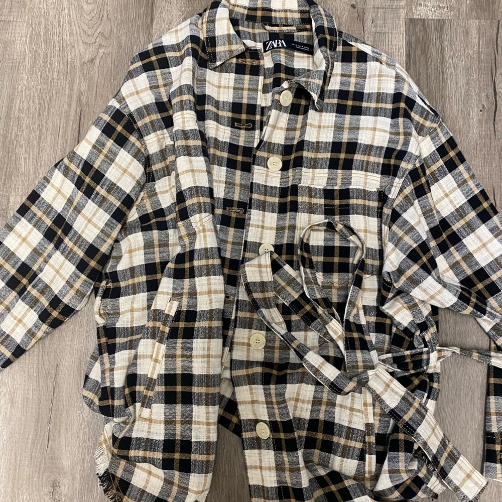 Zara over fit shirt with belt
